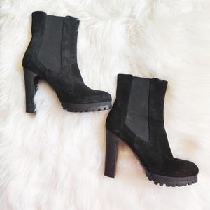 Nursace high heeled leather boots. Size 39/8.5 Black.